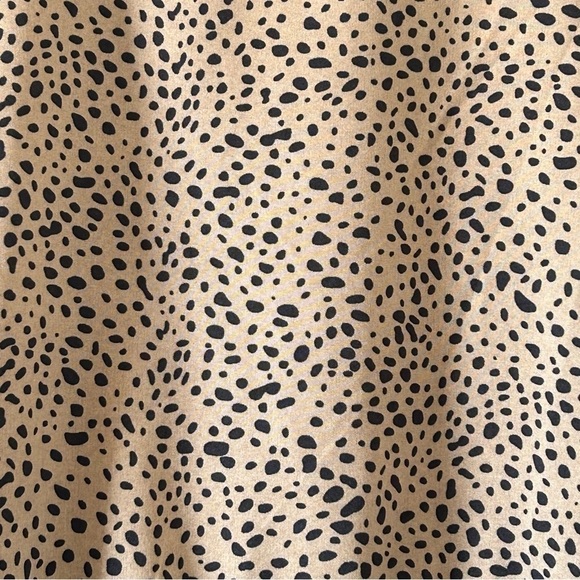 Light Brown Black Polkadot Long Sleeve Dress Fits Women S-M - Picture 7 of 8